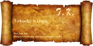Tokody Kinga névjegykártya