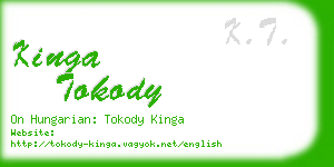 kinga tokody business card